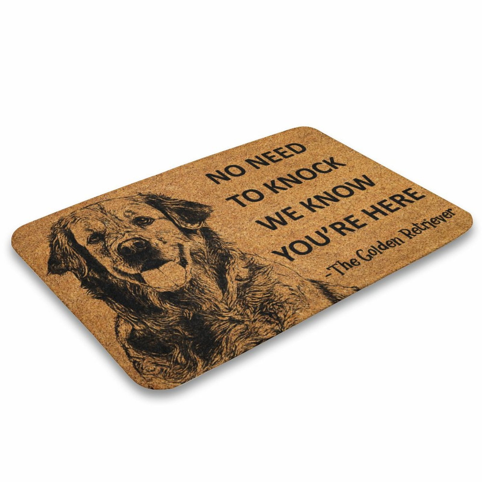 The Golden Retriever Door Mat, We Know You ARE Here The Golden Retriever Dog Door Mats, Funny Doormat Welcome Mat Funny Door Mat Outdoor Decor,Indoor Doormat,Coral Velvet Rug 17”x30”