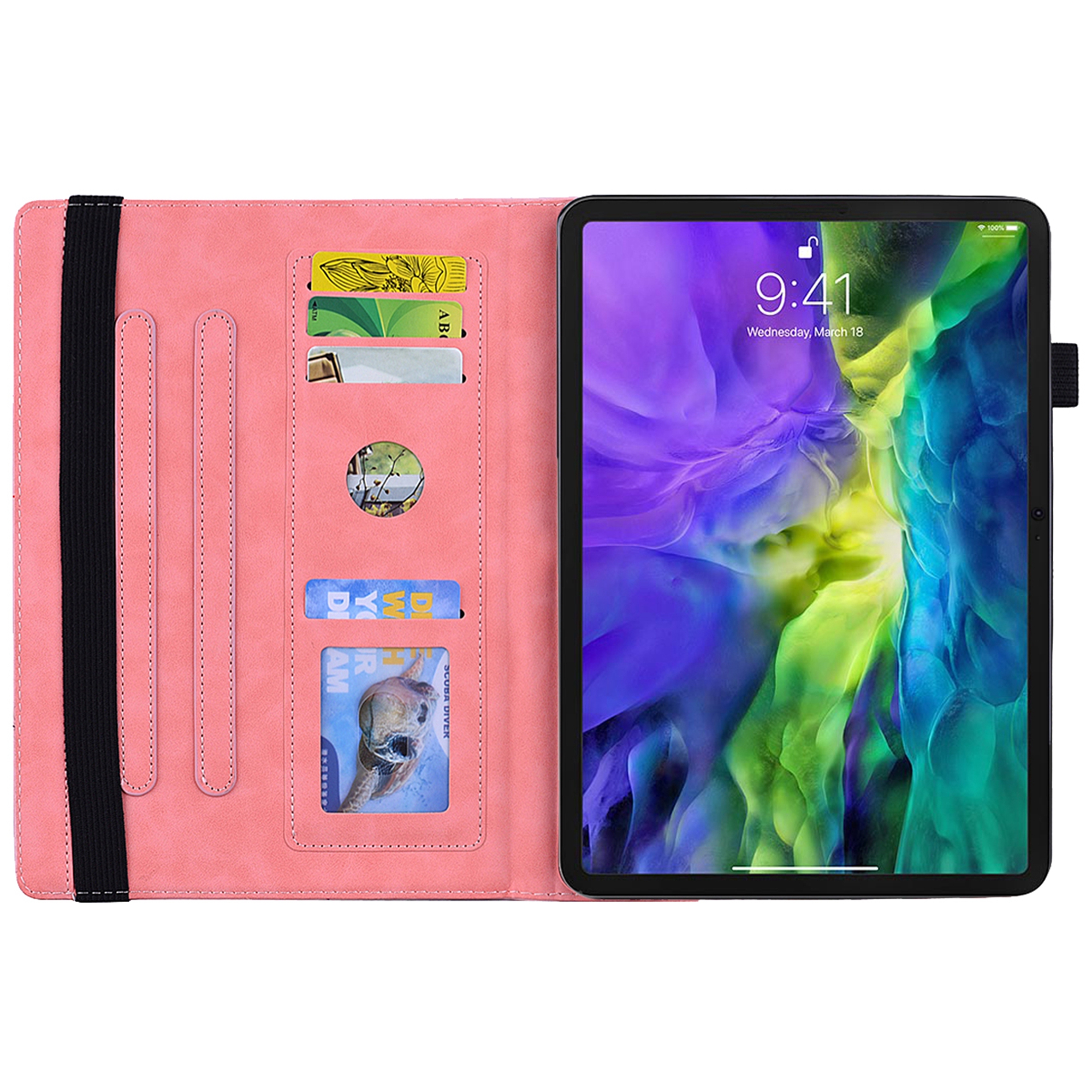 K-Lion for Apple iPad 10th Generation Folio Flip Case, 2022 iPad 10.9 Inch Case with  Pencil Holder & Card Holder Slots,Luxury PU Leather Shockproof Stand Slim Shell Cover for iPad A2757 A2777,Pink