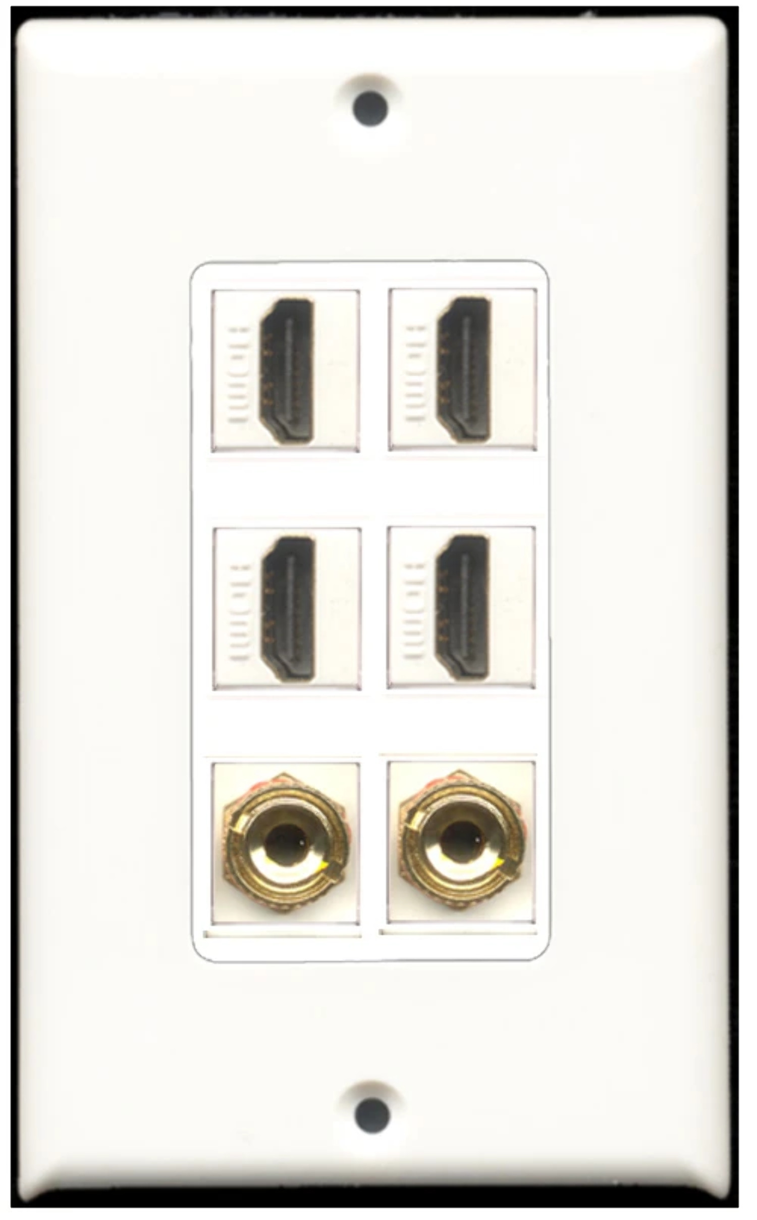 Ultra Spec Cables 4 Port HDMI 2 Banana Wall Plate w/Female/Female Jacks