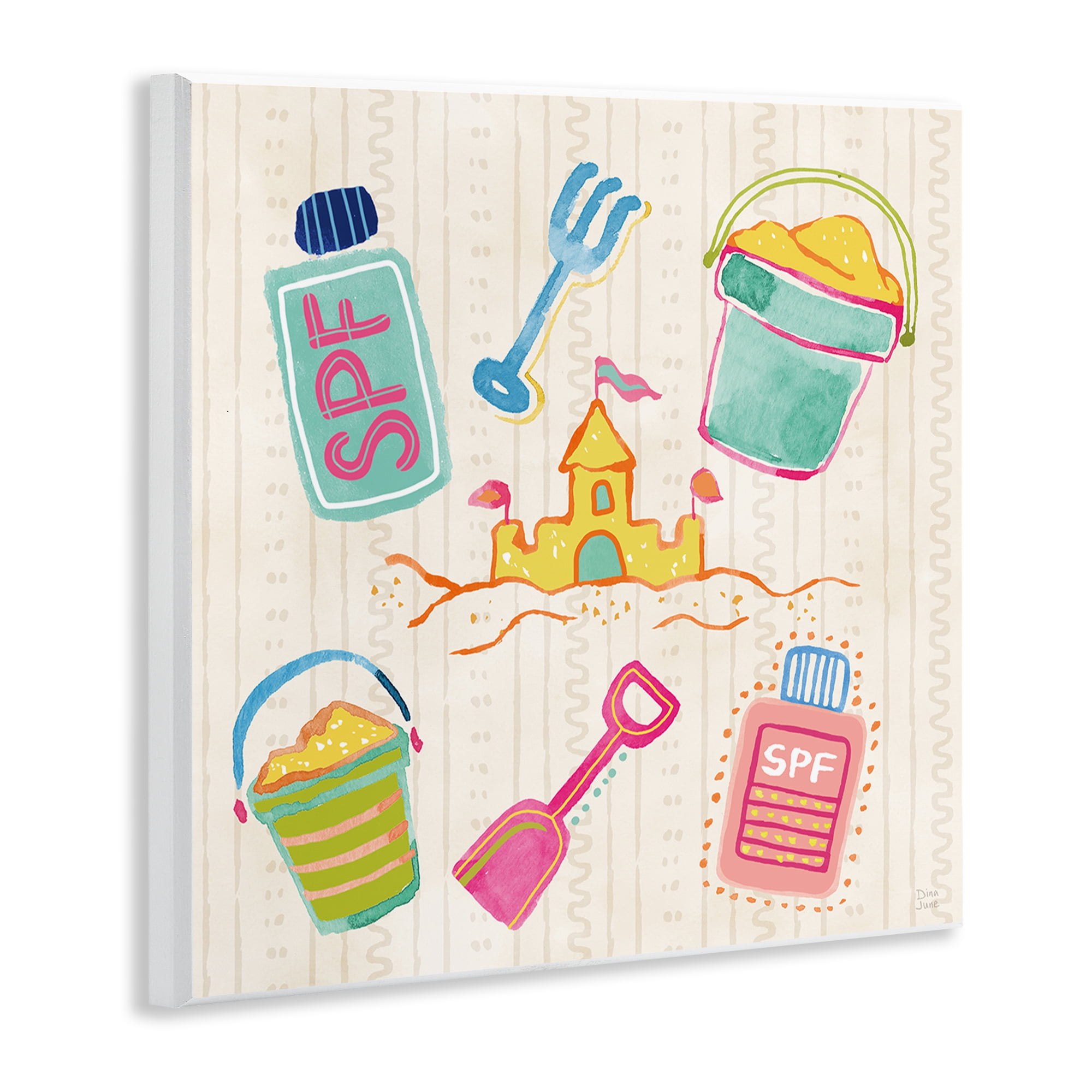 Stupell Industries Fun In The Sun Beach Pails Wall Plaque Art, design by Dina June