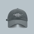 thumbnail image 3 of Unisex Alphabet Embroidered Baseball Cap Sports Casual Face Cap Adjustable Breathable Lightweight Baseball Caps for Men Grey One Size, 3 of 3
