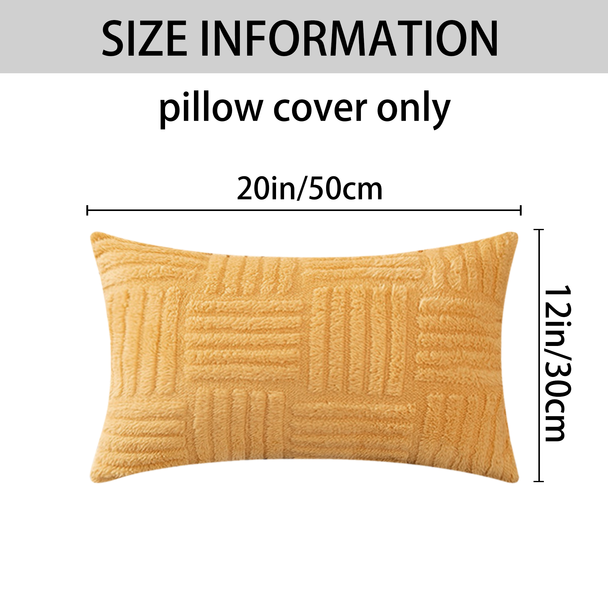 Unique Bargains Set of 2 Striped Soft Decorative Couch Pillow Cases Yellow 12" x 20"