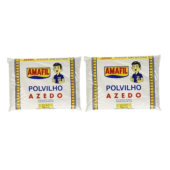 Amafil Sour Manioc Starch 35.2 Oz Polvilho Azedo 1kg Pack , 70.4 Ounce, (Pack of 2)