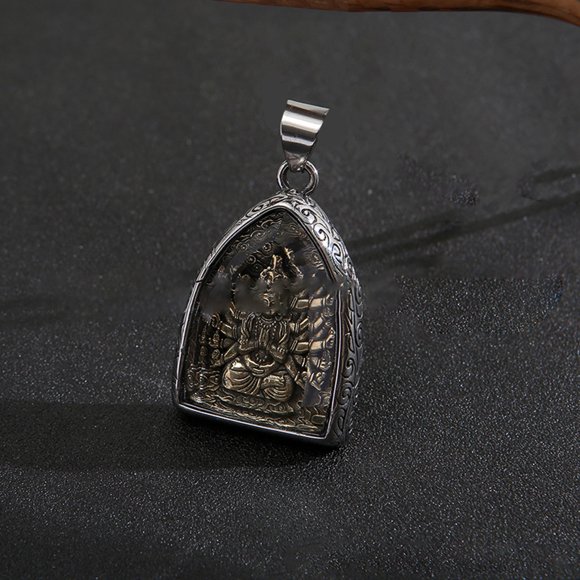 Buddha Buddha Pendant Arc Cutting Ethnic Style Beautiful Practical Stainless Steel Jewelry for Amulet Decoration Gifts