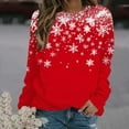 thumbnail image 2 of Bzhegqhd Women's Sweatshirts Christmas Printed T-shirts Long Sleeve Crewneck Top Hoodless Pullover Loose Fit Casual Warm Soft Fleece Fall Winter Fashion Daily Wear Holiday, 2 of 6