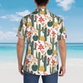 thumbnail image 4 of Pofeuu Summer Cactus With Blooming Print Hawaiian Shirt for Men Sleeves Casual Button Down Summer Beach Dress Shirts T-Shirts,Small, 4 of 7