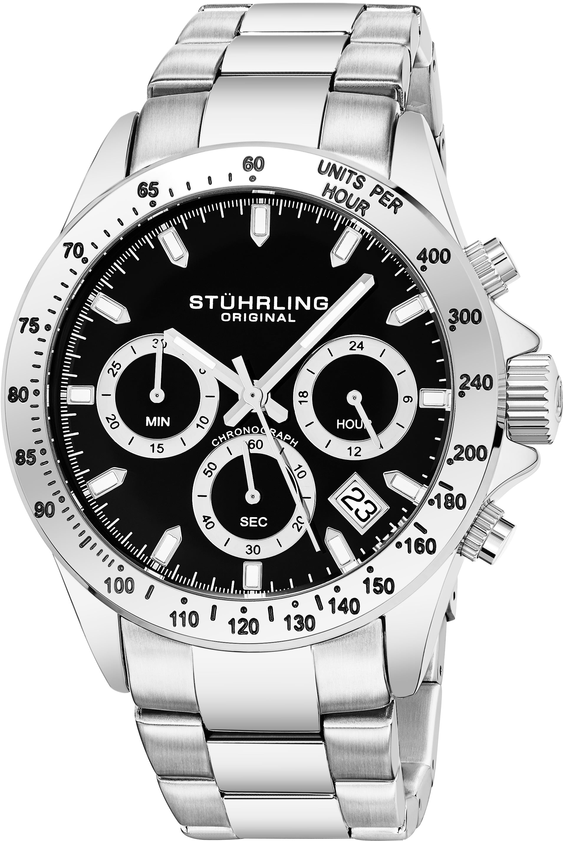 stuhrling men's stainless steel chronograph watch