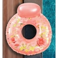 thumbnail image 6 of POZA Luxury Inflatable Lounge Pool Float with Back Rest - Inflatable Pool Chair Float for Adults Filled with Sparkle Confetti, Built-in Phone Holder, Cup Holders and Handles, 42 Inches - Rose Gold, 6 of 8