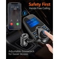 thumbnail image 3 of Wireless In-Car Bluetooth FM Transmitter Radio Adapter Car Kit W 1.44 Inch Display Supports TF/SD Card and USB Car Charger for All Smartphones Audio Players, 3 of 6