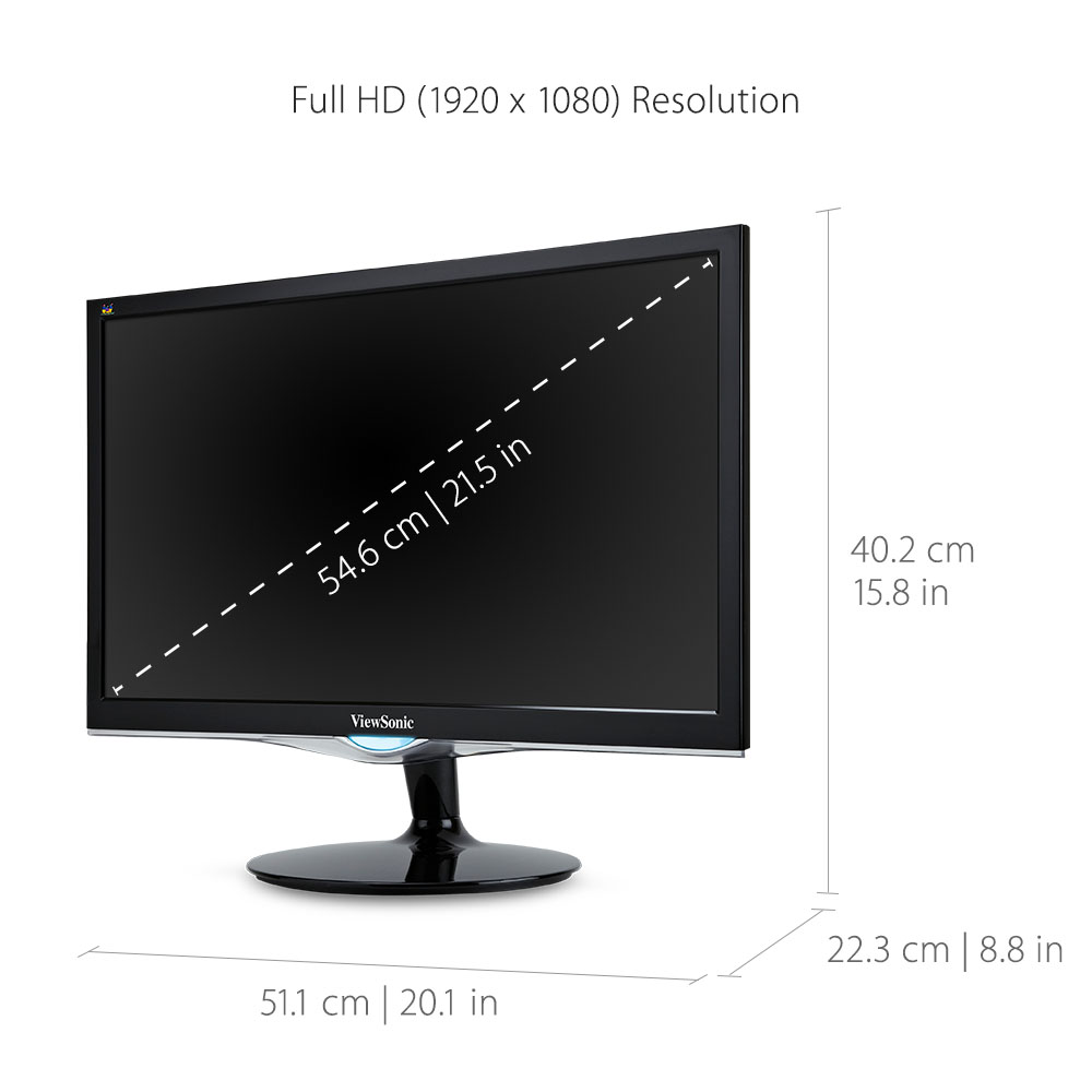 ViewSonic VX2252MH 22 Inch 2ms 60Hz 1080p Gaming Monitor with HDMI DVI and VGA Inputs - image 4 of 7