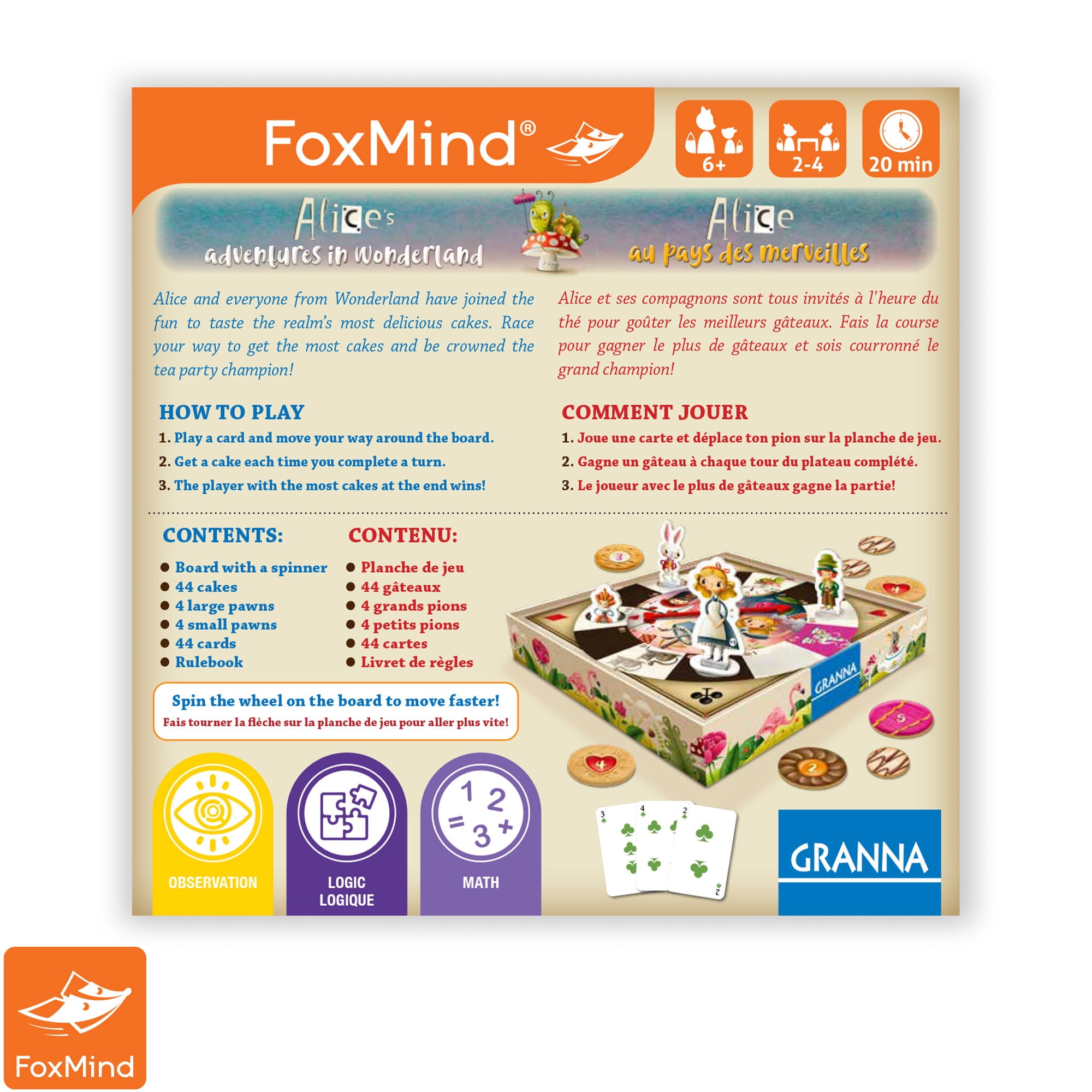 Alice's Adventures in Wonderland: Granna Fairytale Board Game, 2-4 Players