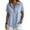 12# Light Blue, variant on Linen Tops for Women Summer Gauze Shirts Button Down Short Sleeve V Neck Blouses Dressy Casual Tunic Clothes White L
