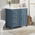 thumbnail image 7 of DTTRA 36" Freestanding Bathroom Vanity with Ceramic Sink, 2 Doors and 4 Drawers, Gray Blue, 7 of 7