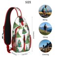 thumbnail image 5 of Sling Backpack,White Christmas Watercolor Tree Pattern Crossbody Bag with Water Bottle Holder,Waterproof Sling Bag for Men/Women with Chest Phone Holder for Hiking,Travel, 5 of 6