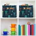 thumbnail image 6 of Yayeee Canvas Storage Basket with Handles for Shelves Fabric Bins Closet Organizer, Green Jellyfish Pattern, 6 of 8
