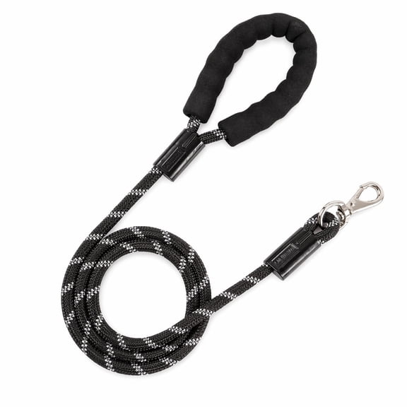 6.5FT Reflective Braided Nylon Dog Leash with Soft Padded Handle, 360° Swivel Clip for Daily Walking Training