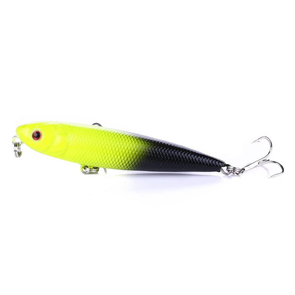 HENGJIA Fishing Lures Kit, Pencil Plopper Fishing Lures for Bass Trout Perch, Floating Fishing Lure with Topwater Minnow Pencil Popper Fishing Lures for Freshwater or Saltwater