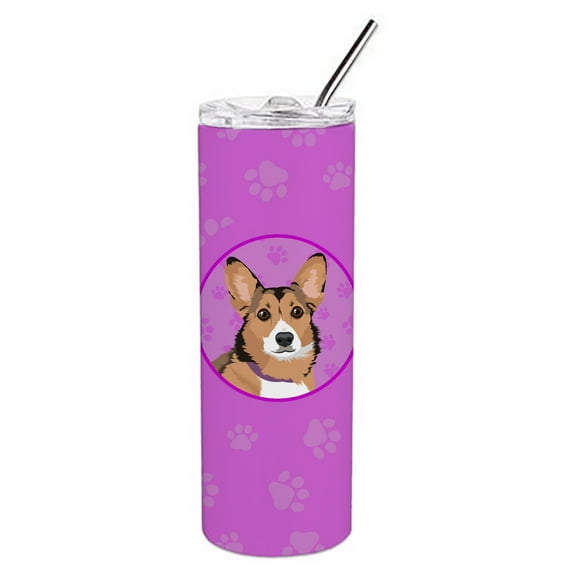 Carolines Treasures WDK1358TBL20 Pembroke Welsh Corgi Sable and White Stainless Steel 20 oz Skinny Tumbler Pink 20 oz