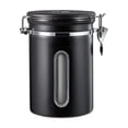 thumbnail image 2 of Bote de acero inoxidable para café con ventana visible – Contenedor hermético para alimentos con cierre de seguridad, bote de cocina de acero 304 para granos de café, té o harina., 2 of 6