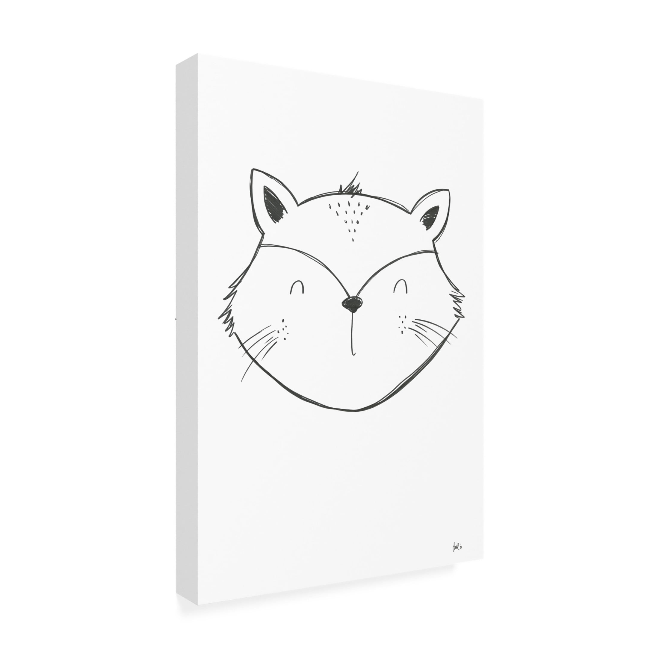 Canvas Wall Art - Lor Muller 'Fox' Wall Art for Living Room, Bedroom, or Office Décor by Trademark Fine Art - 16 x 24 Inches