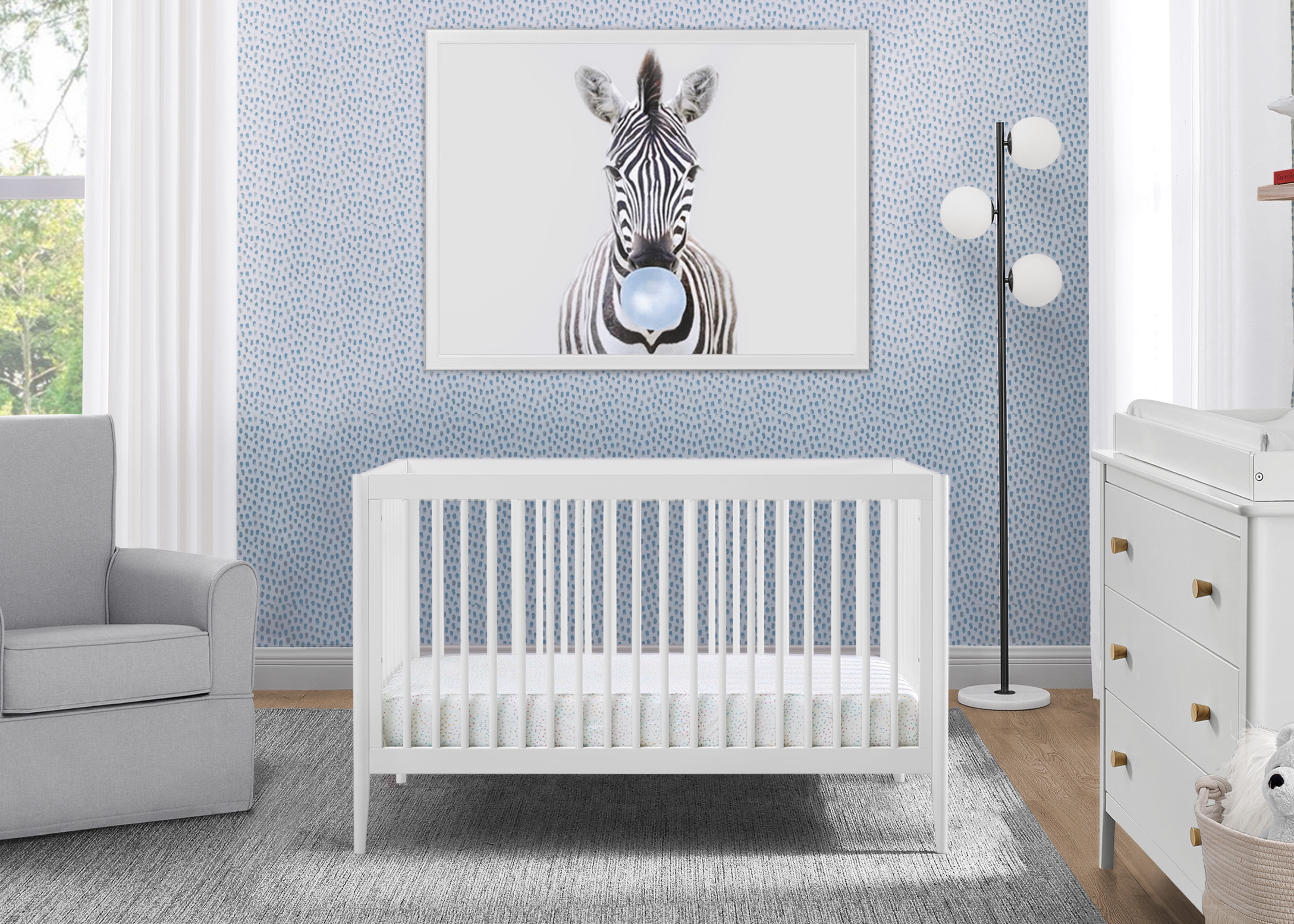 Delta Children Casey 6-in-1 Convertible Baby Crib, Bianca White