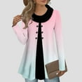thumbnail image 2 of Cmfcve Sweet Shit Plus Size Woman Mock Two Piece Button Trim Tunic Tops Long Sleeve Wick Athletic Pullover Sweat Shirt, 2 of 5