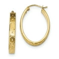 thumbnail image 1 of 14k Yellow Gold Diamond Cut Hoop Earrings, 1 of 6