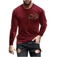 thumbnail image 2 of Blusas y camisas de manga larga con cuello redondo para hombre, blusa con estampado de liberación, de manga larga y cuello redondo, blusa para hombre., 2 of 5