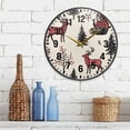 thumbnail image 3 of Yayeee Wall Clock Battery Operated 9.5" Silent Quartz Non-Ticking for Living Room Decor, Beige Christmas Plaid, 3 of 8