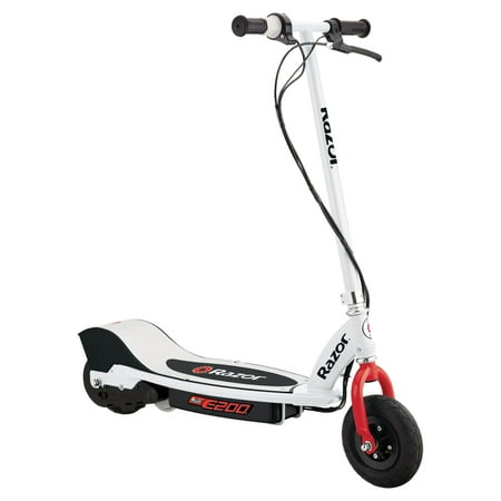 UPC: 0845423019723 | Razor E200 Electric Scooter – White for Ages 13+ and up to 154 lbs 8 Pneumatic Front Tire 200W Chain Motor Up to 12 mph & up to 8-mile Range 24V Sealed Lead-Acid Battery