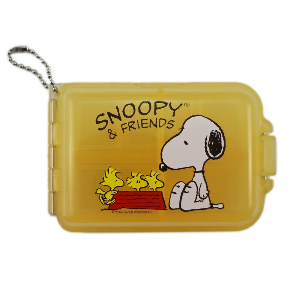 Peanuts Snoopy and friends Yellow Colored Pill Organizer Box Walmart