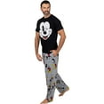 thumbnail image 2 of Disney Classic Mens Mickey Mouse Pajama Tee and Lounge Pant Set, Black/Grey Mickey, Size: Small, 2 of 3