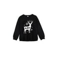thumbnail image 1 of Diconna Family Matching Cartoon Elk Print Round Neck Long Sleeve Pullover, 1 of 8