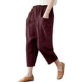 thumbnail image 3 of ZANZEA Womens Trousers Casual Elastic Waist Two Pockets Pure Color Pants, 3 of 4