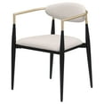 thumbnail image 5 of Bradbury Fabric Upholstered Dining Arm Chair Beige (Set of 2), 5 of 11
