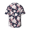 thumbnail image 2 of Vsdgher Leaves Flower Print Men's Wrinkle Free Untucked Cuban Shirt Business Casual Button Down Shirts Short Sleeve Shirt, 2 of 7