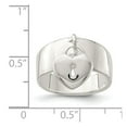 thumbnail image 2 of White Sterling Silver Ring Band Themed Dangle Lock, 2 of 2