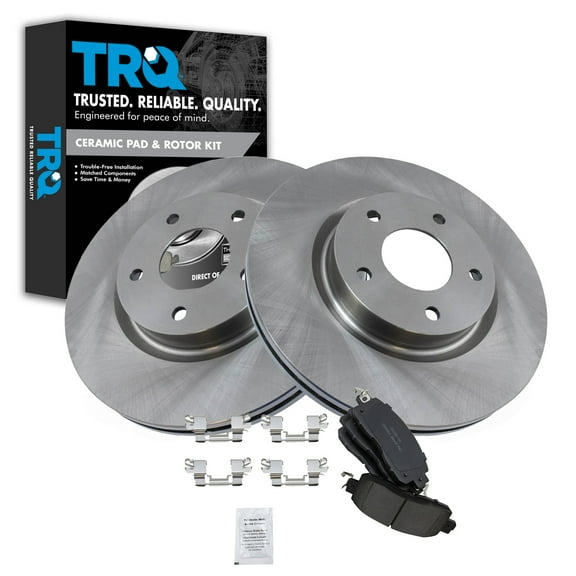 TRQ Front Brake Pad & Rotor Kit Brake Pads Brake Rotor Ceramic Fits Select 2013-2019 Nissan Altima