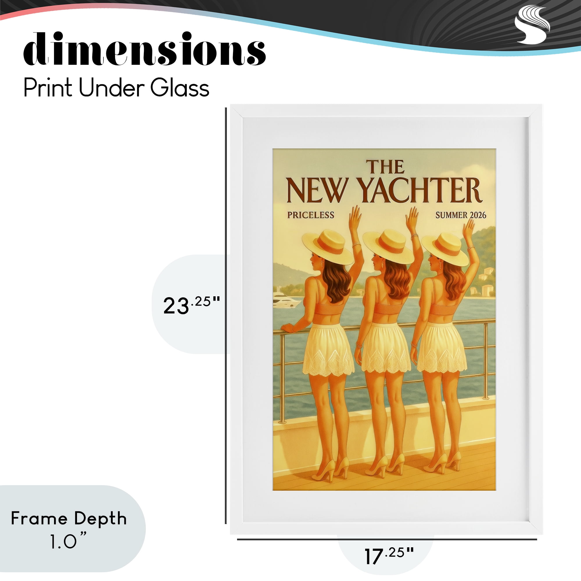Stupell Industries Magazine Parody Fashion Trio White Framed Print Under Glass, design by Grotto Studios