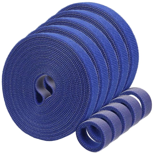 Rollo de Gancho y Bucle HookLoopBlue 5 pzas 5m 12mm Azul Rollo Velcro Doble Cara Hook Loop. VentDepot MXUHL-005