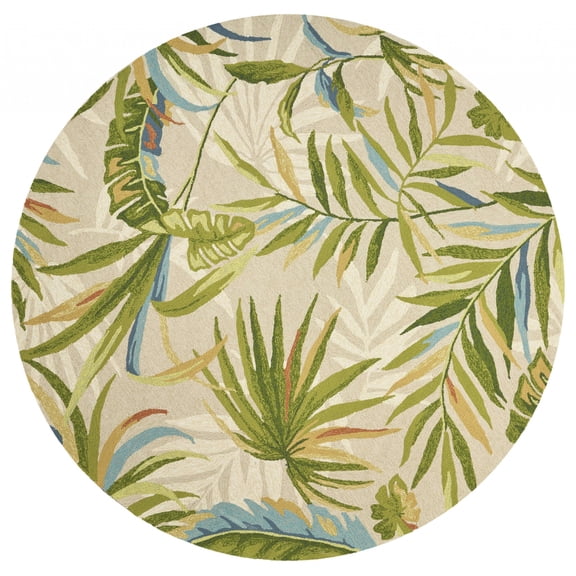 HomeRoots  7 ft. 6 in. Round UV-Treated Polypropylene Sand Area Rug