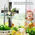 thumbnail image 4 of LEWEEN Easter Cross Artificial Flower Wall Hanging Wreath, Front Door Easter Decorations, Spring Home Decor, Outdoor Indoor Party Supplies, Easter Gifts, Rustic Farmhouse Ornaments, 4 of 6