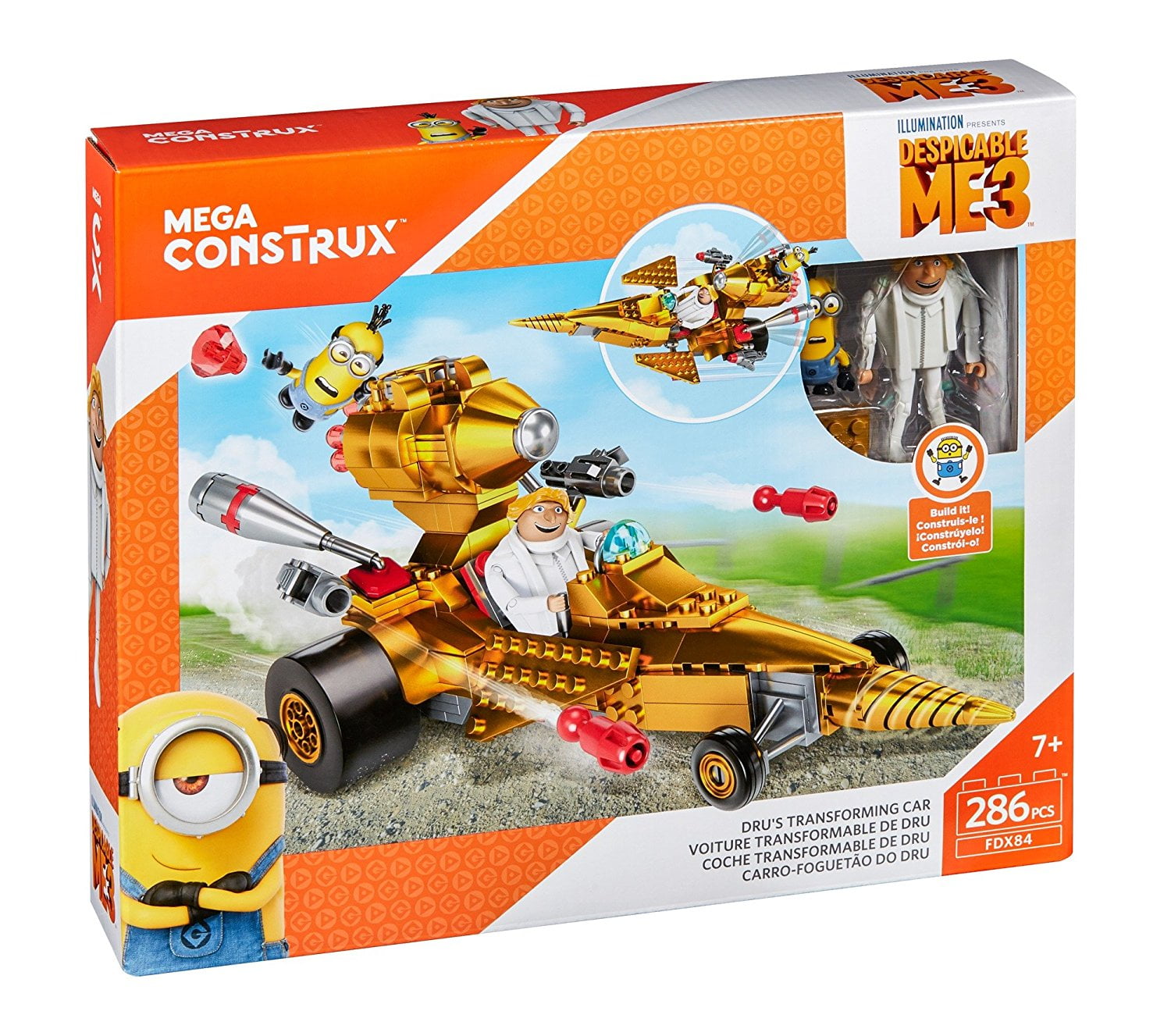 Mega Construx Despicable Me 3 Dru's Transforming Car Building Set - Walmart.com