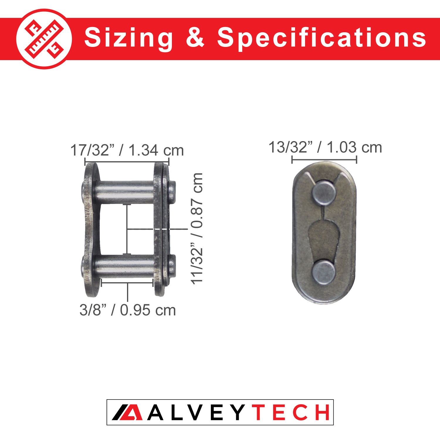 AlveyTech 420 Chain Connecting Master Link for Mini Bikes, Dirt Bikes, Go-Karts, Quads, and ATV