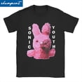 thumbnail image 2 of Camiseta informal de conejito rosa para hombres y mujeres, camisetas de algodón con cuello redondo, camiseta de manga corta con banda de rock punk de Sonic Youth, idea de regalo, 2 of 5