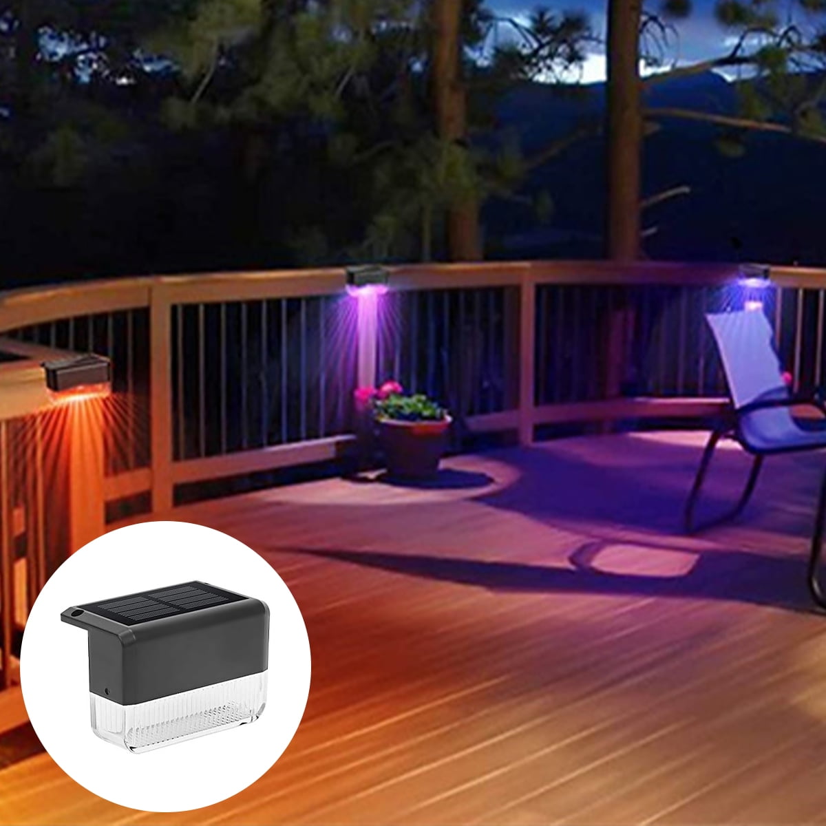 Pcapzz Solar Step Light LED Solar Deck Light Waterproof Solar Fence