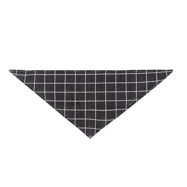 Methold Bufanda de baba para 4 estaciones, plegable, de algodón suave, elegante, reutilizable, ajustable, toalla Triangular para mascotas, para cuello Ropa para mascotas Tela escocesa negra Methold PT003844-02