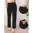 thumbnail image 2 of DARING DIVA Women's Casual High Waist Cotton Long Pants Small Black, 2 of 6