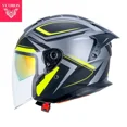 thumbnail image 3 of Casco de motocicleta italiano VCOROS Casco abierto de doble lente Casco de locomotora Cascos de moto de media cara Certificación ECE Casco de moto, 3 of 5