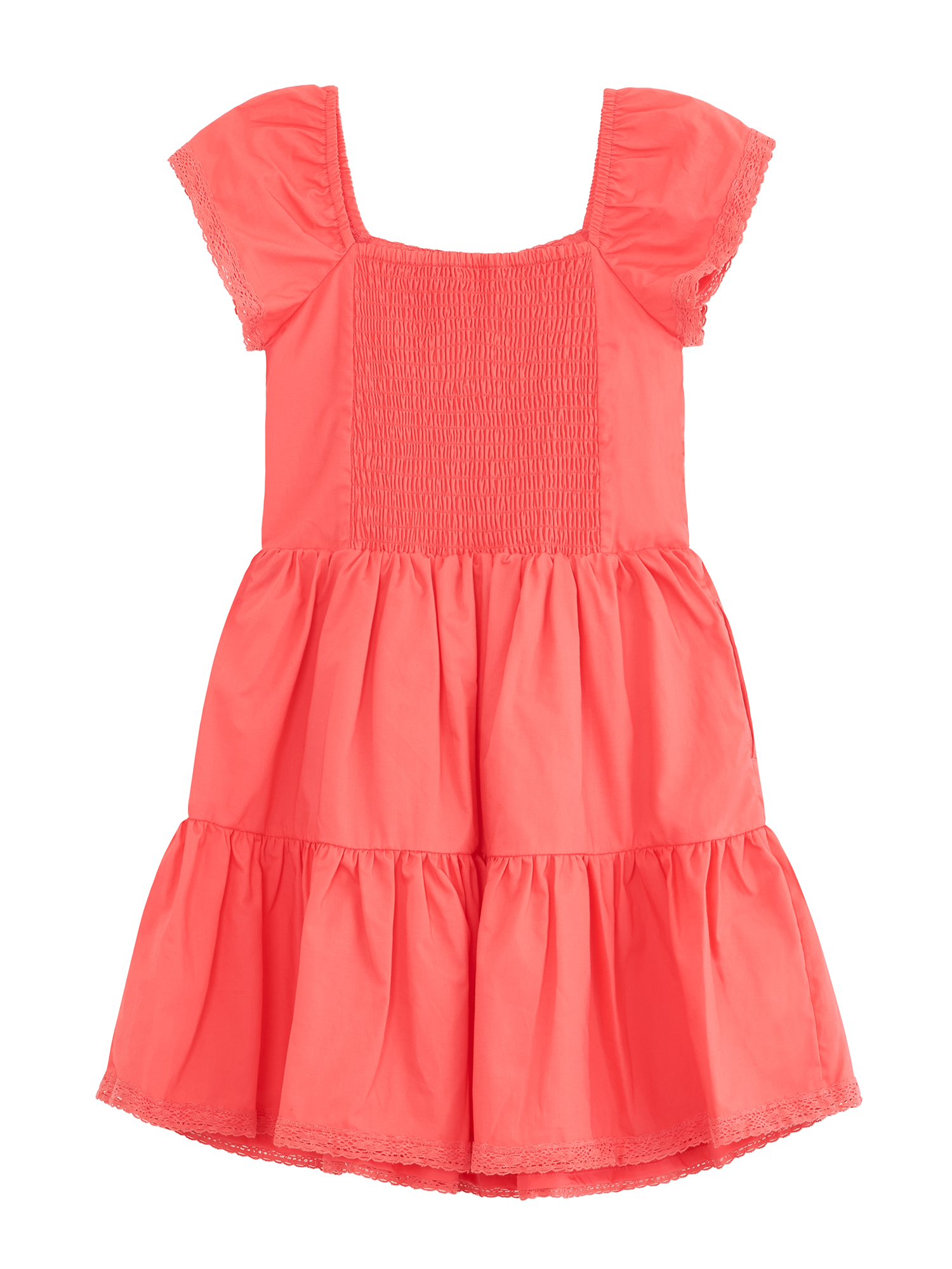 Wonder Nation Girls' Flutter Sleeve Dress, Sizes 4-18 & Plus